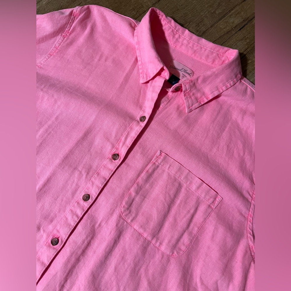 NWOT UNIVERSAL THREADS BUTTON DOWN LINEN TOP - Picture 2 of 4